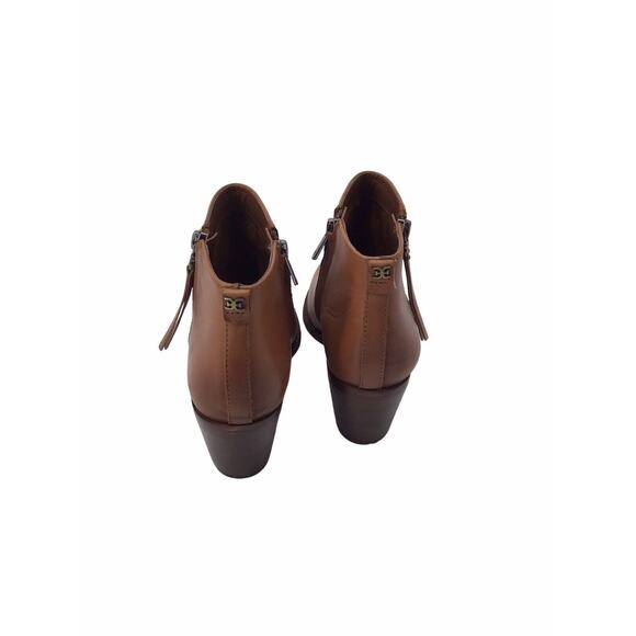 Sam Edelman Pointed Toe Stacked Block Heel Western Ankle Boots Size 7.5 Brown - Picture 7 of 11